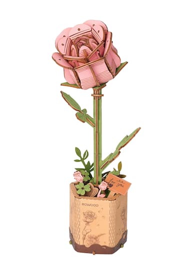 Michaels, Rowood Pink Rose Wooden Bloom Craft – Category: Model Kits